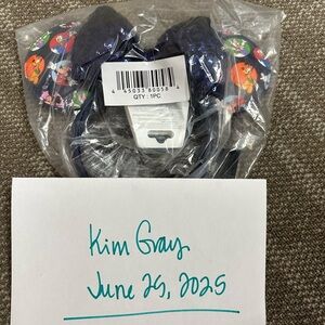 Floral Bow Headband - Navy